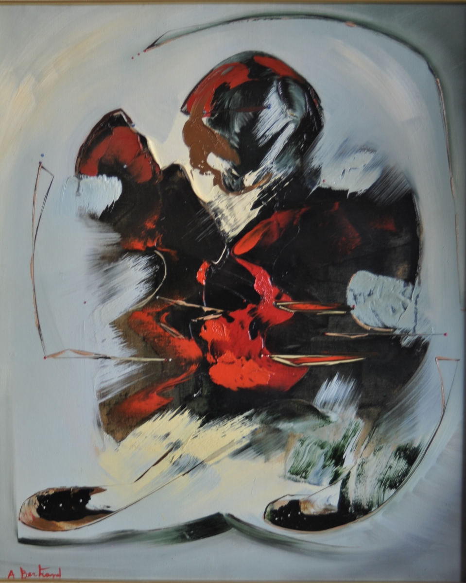 Dipinto esposto, A. Bertrand ' Figure', mis. 60x50, olio su tela, anno 1969