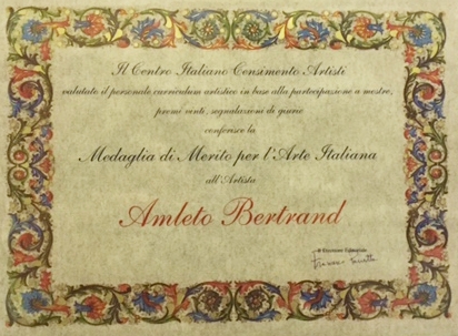 A. Bertrand, medaglia d'oro per l'arte italiana 1982