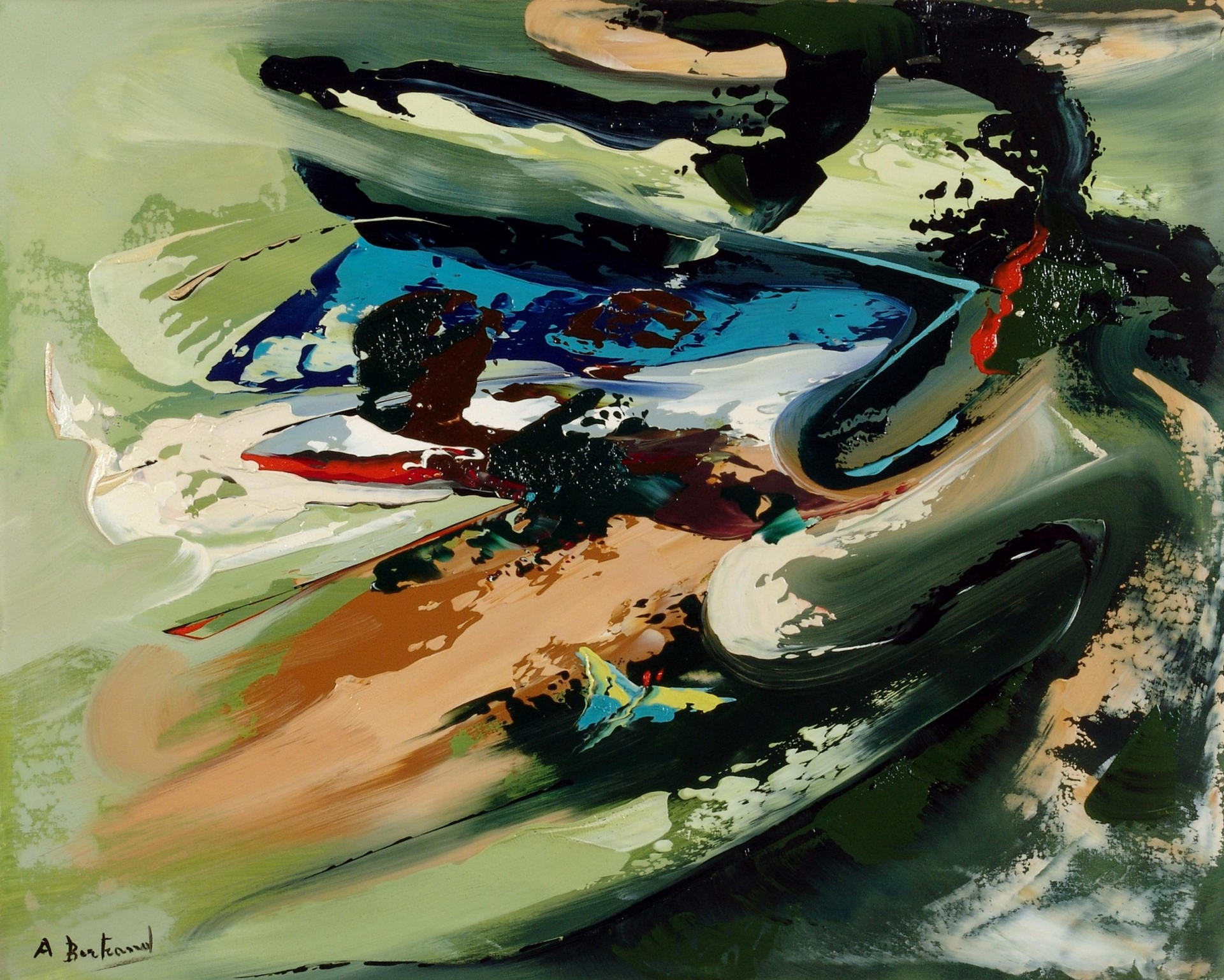 Quadro Tumulto interiore Olio su tela - Amleto Bertrand