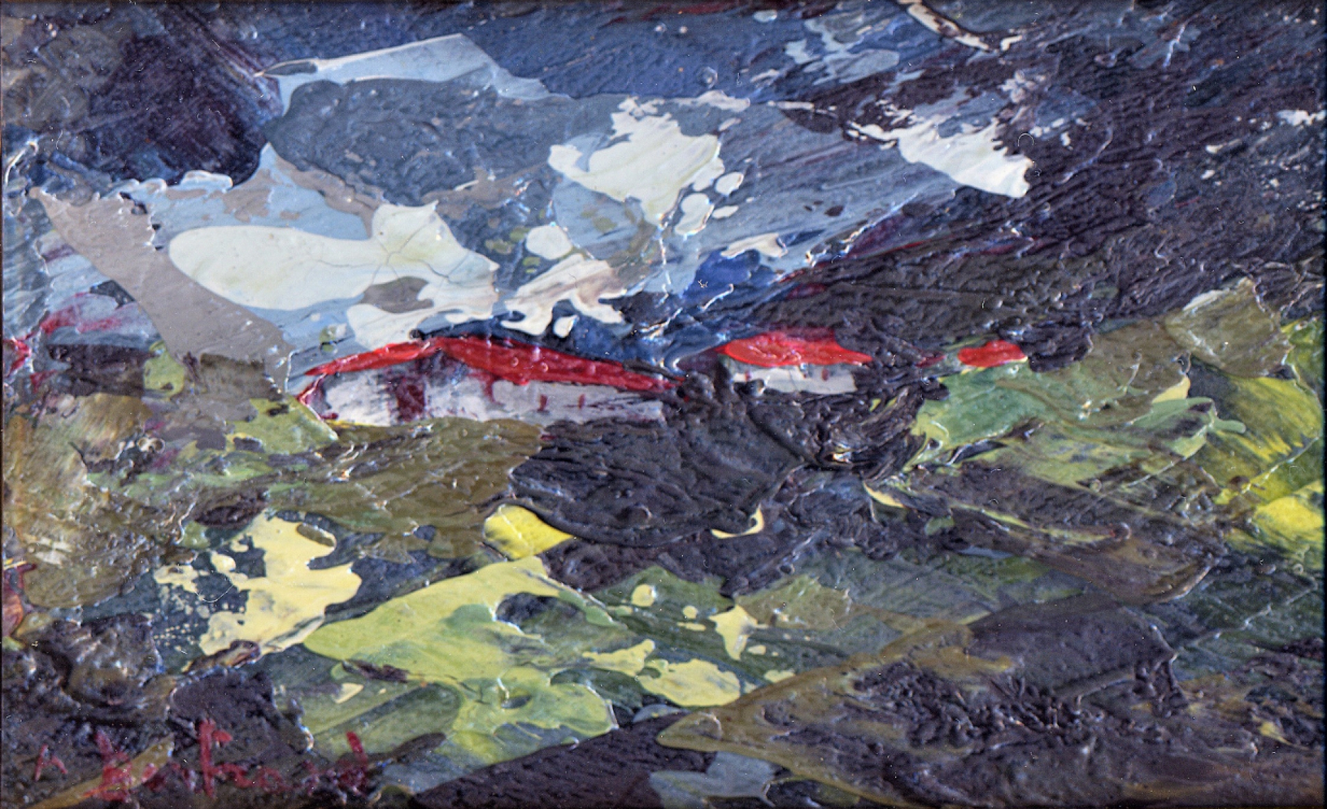 Quadro Paesaggio montano Olio su tela - Amleto Bertrand