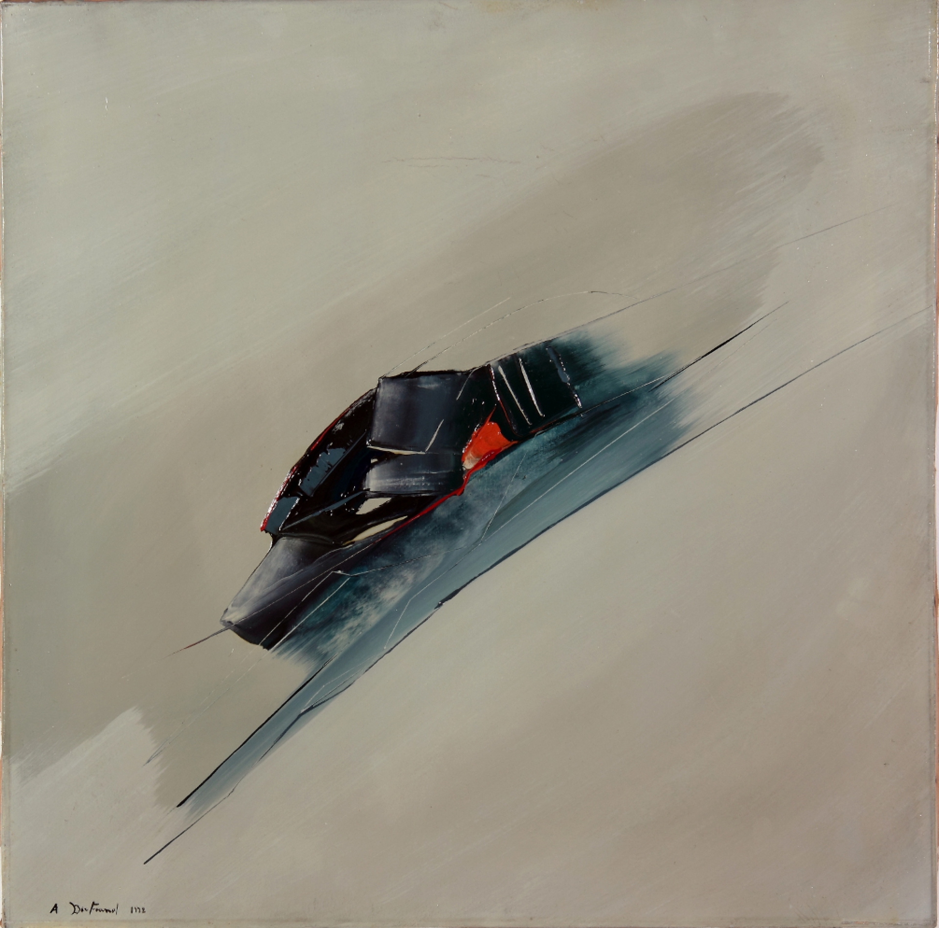 Quadro Sviluppo di un cranio nello spazio Olio su tela - Amleto Bertrand