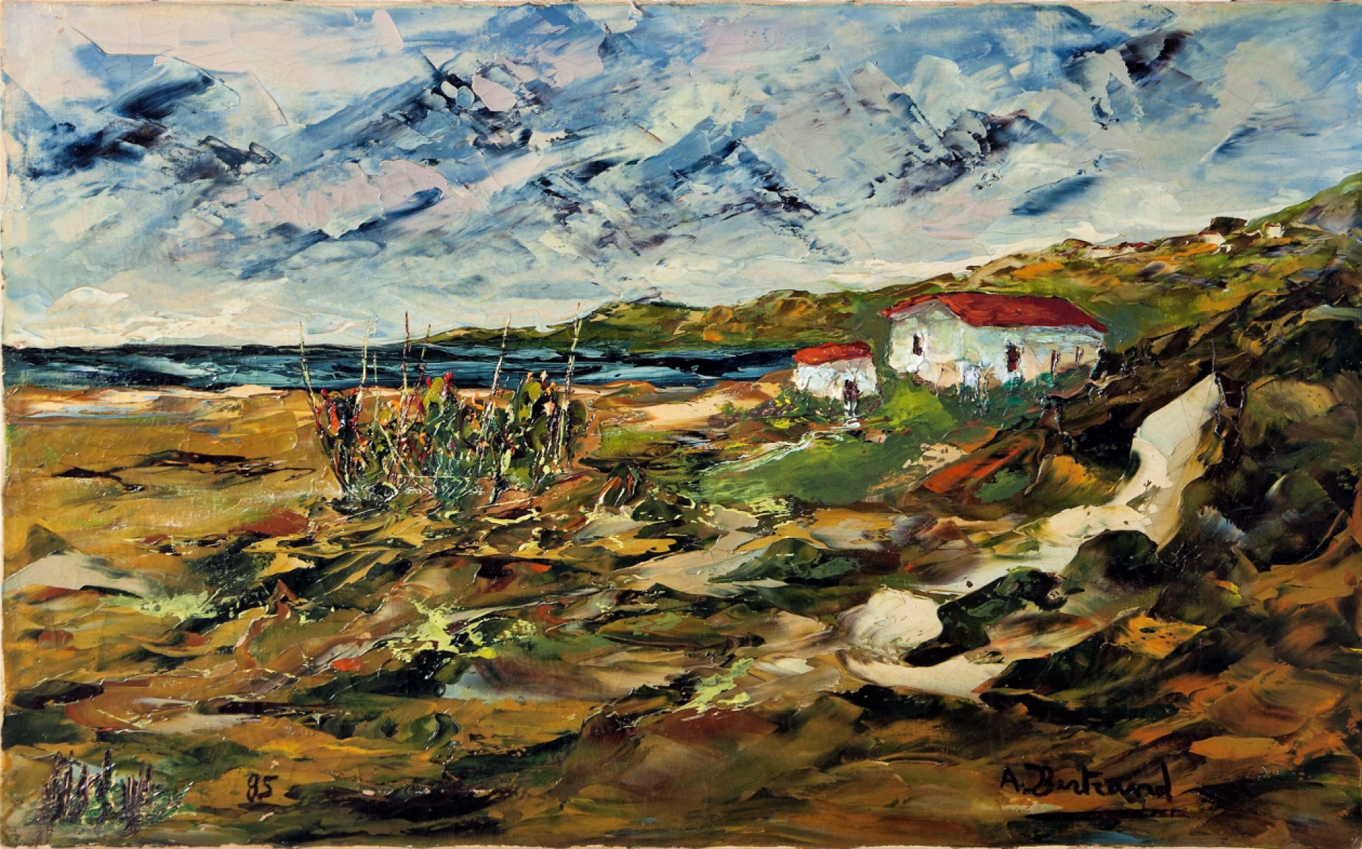 Quadro Abituri Olio su tela - Amleto Bertrand