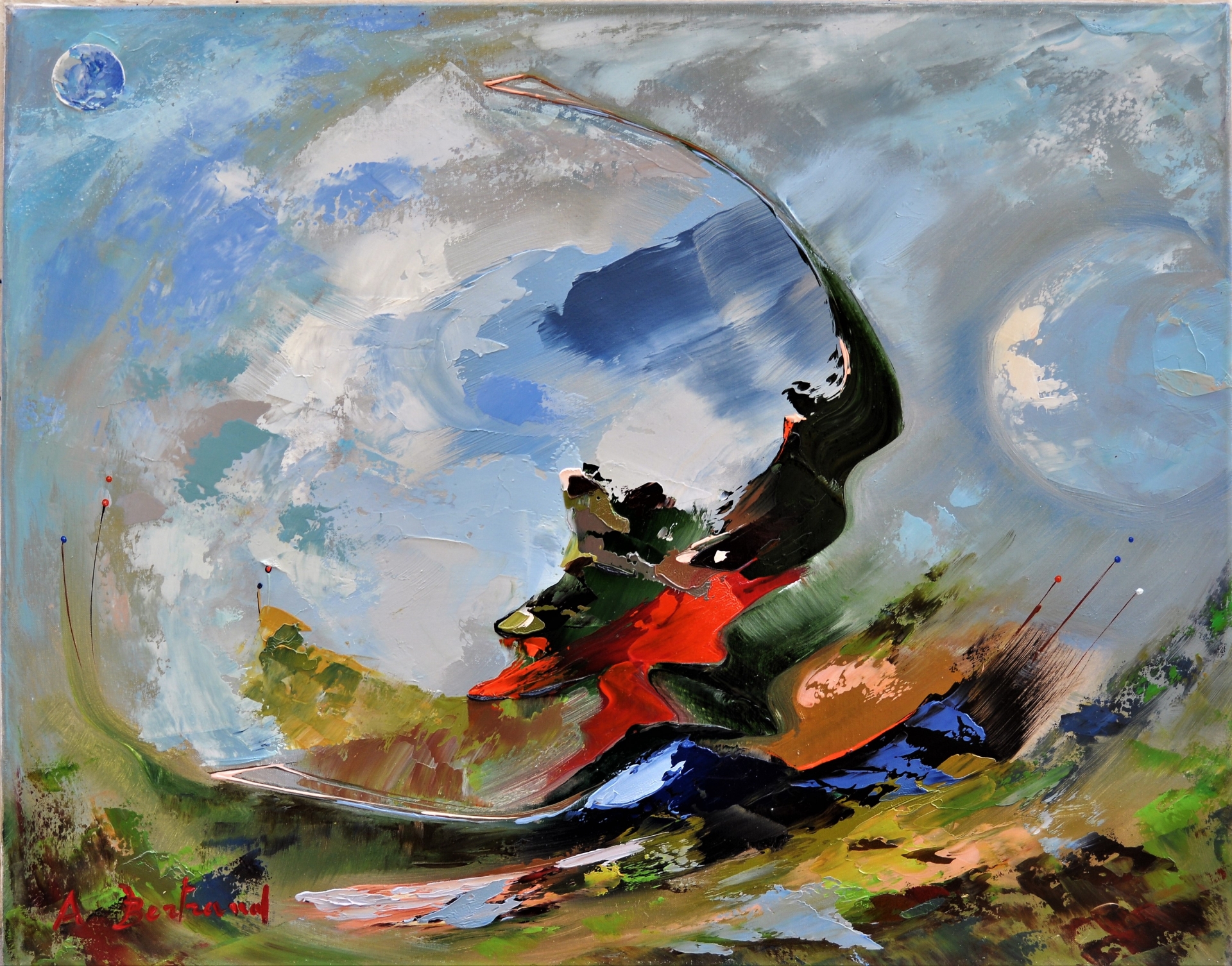 Quadro Immagine del Tempo Olio su tela - Amleto Bertrand