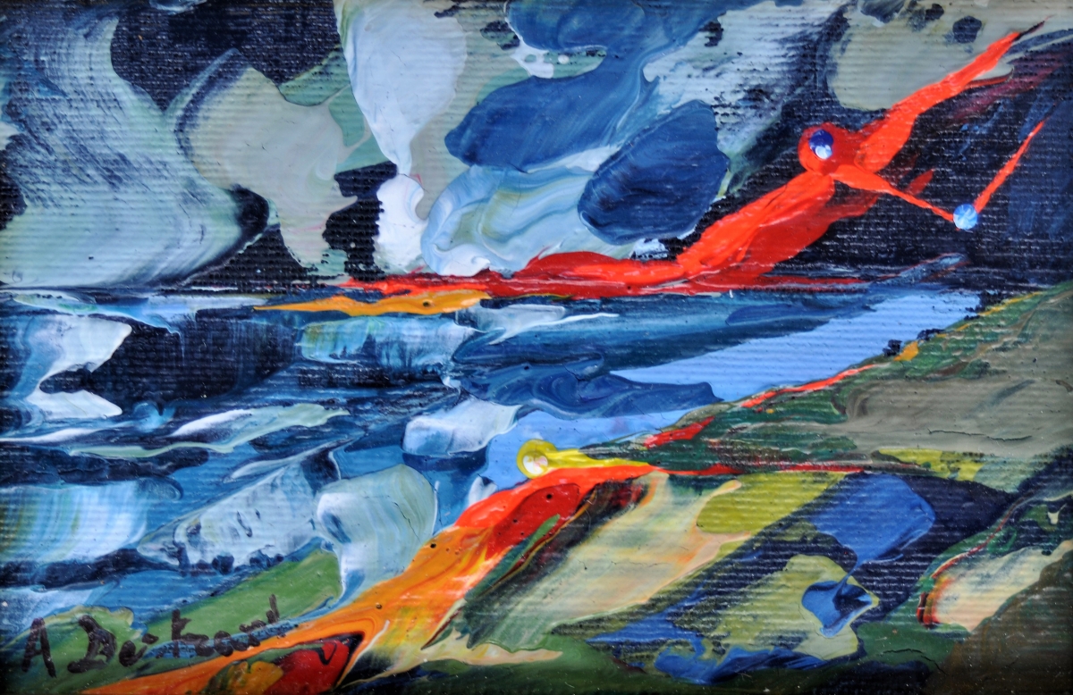 Quadro Ipotesi di una marina olio su tela - Amleto Bertrand