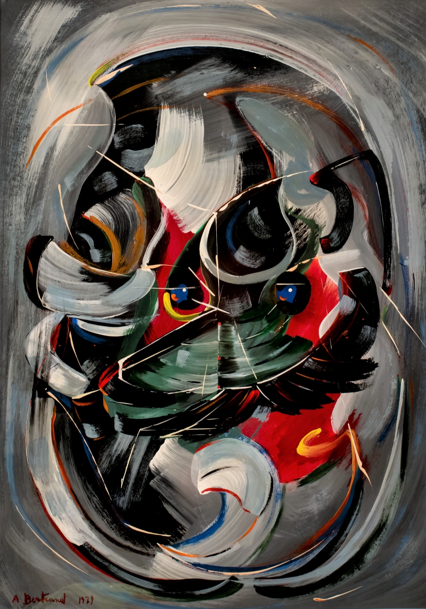 Quadro Personaggio olio e tempera su cartoncino - Amleto Bertrand