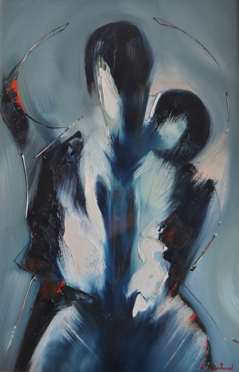 Quadro Figure in un interno olio su tela - Amleto Bertrand