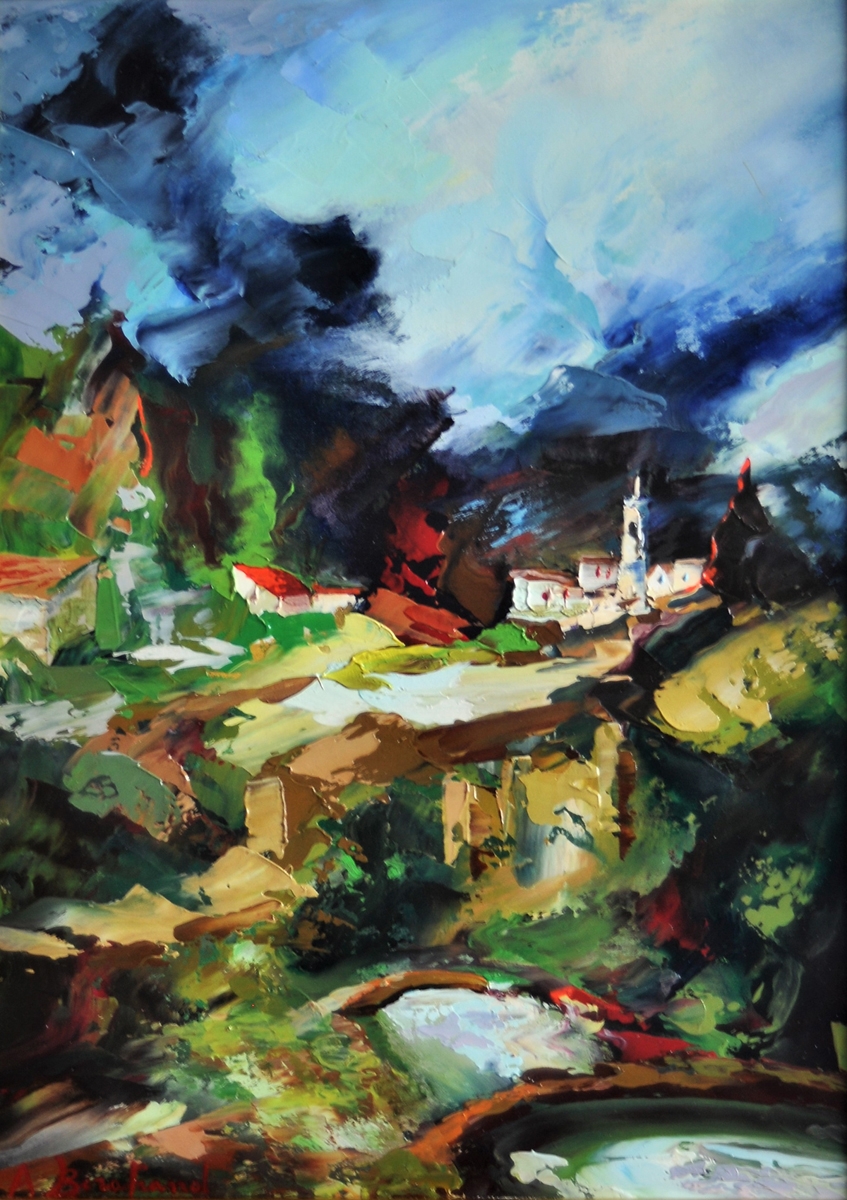 Quadro Dopo la Tempesta olio spatola su cartone telato - Amleto Bertrand