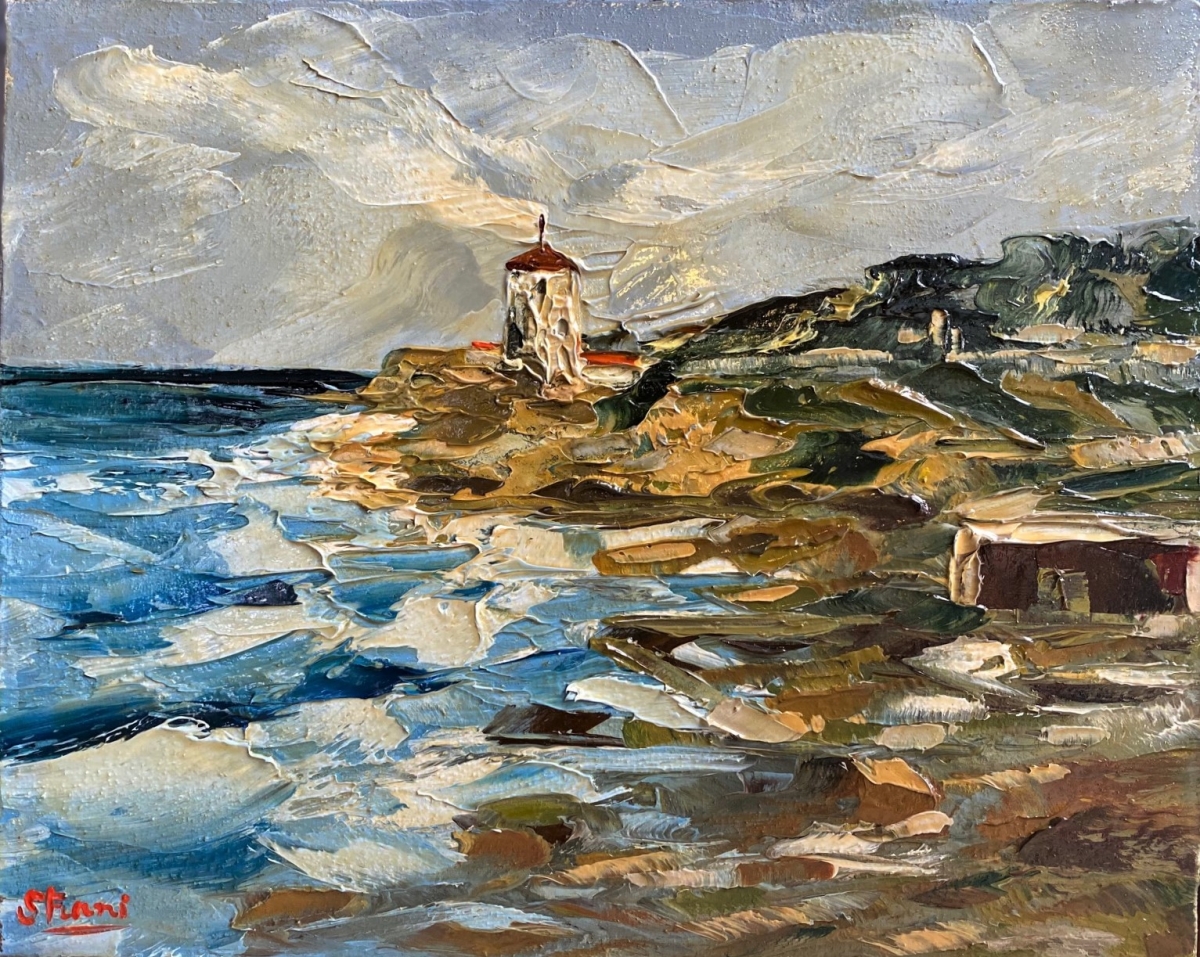 Quadro Il Faro Olio-spatola su tela - Amleto Bertrand