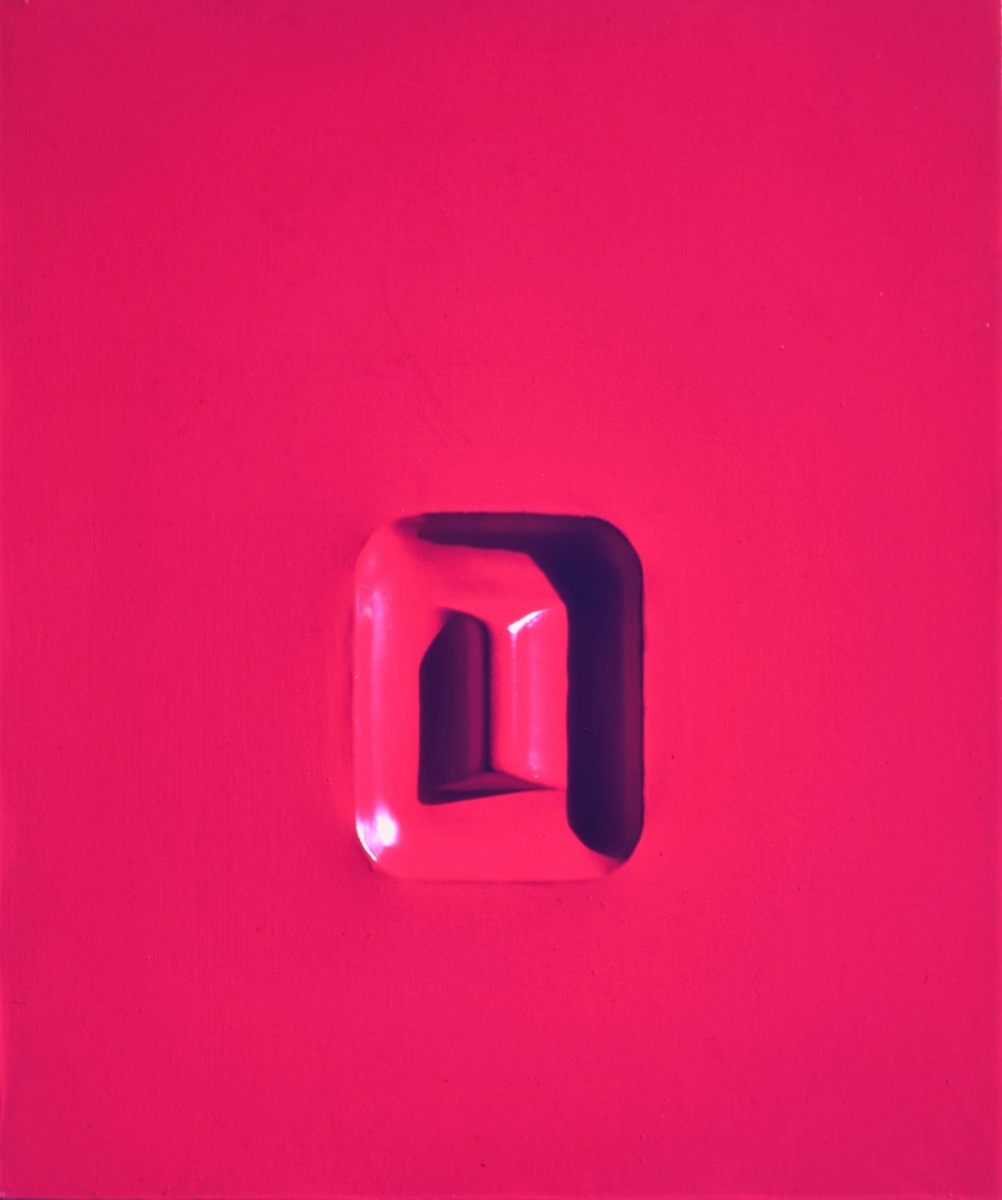 Quadro Monocromo in rosso tecnica mista su tela - Amleto Bertrand