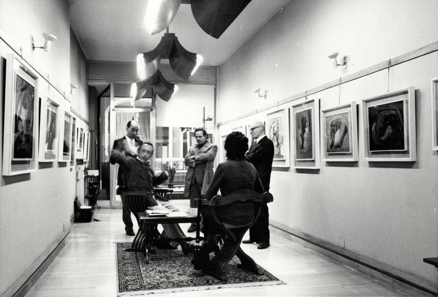 A. Bertrand alla Personale della Galleria Studio d'Arte 14 - Piacenza 1974